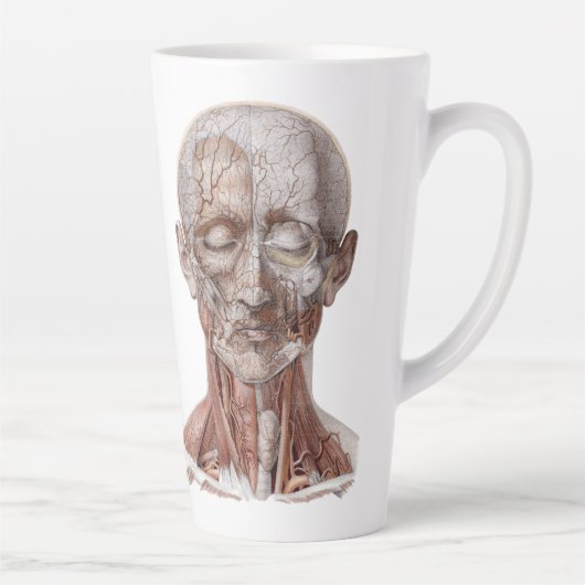  menselijke anatomiewetenschap, hoofd Throat Nose Latte Mok (Rechts)