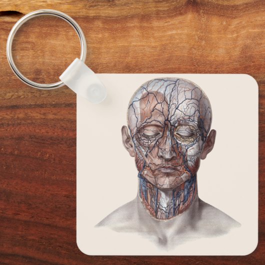  menselijke anatomiewetenschap, hoofd Throat Nose Sleutelhanger (Voorkant)