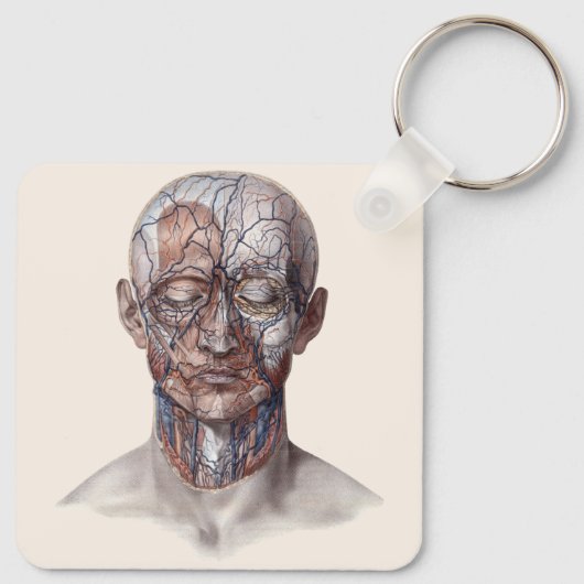  menselijke anatomiewetenschap, hoofd Throat Nose Sleutelhanger (Achterkant)