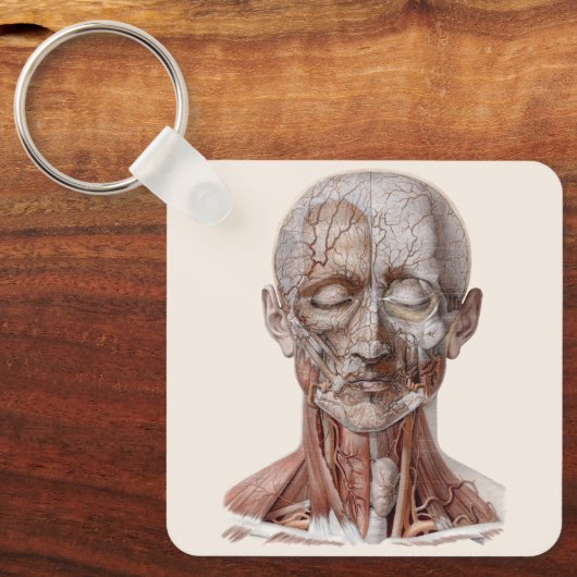  menselijke anatomiewetenschap, hoofd Throat Nose Sleutelhanger (Voorkant)