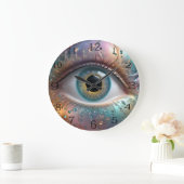 Menselijke Blauwe Oogbal Fractal Kunst, Grote Klok (Huis)