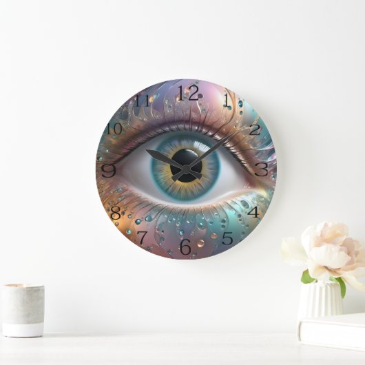 Menselijke Blauwe Oogbal Fractal Kunst, Grote Klok (Huis)