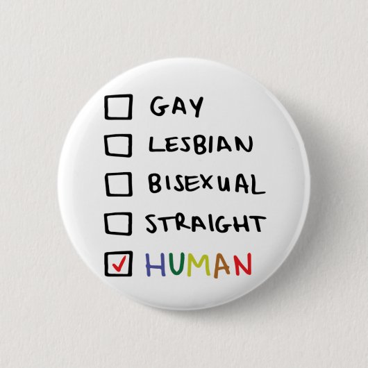 Menselijke checklist ronde button 5,7 cm (Voorkant)