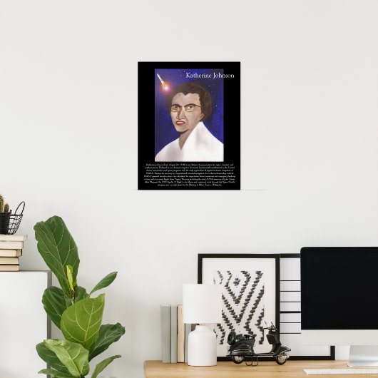 Menselijke computer: Katherine Johnson Poster (Thuiskantoor)
