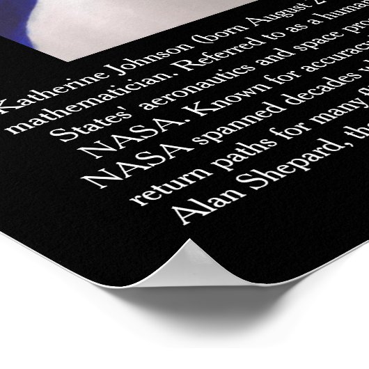 Menselijke computer: Katherine Johnson Poster (Hoek)