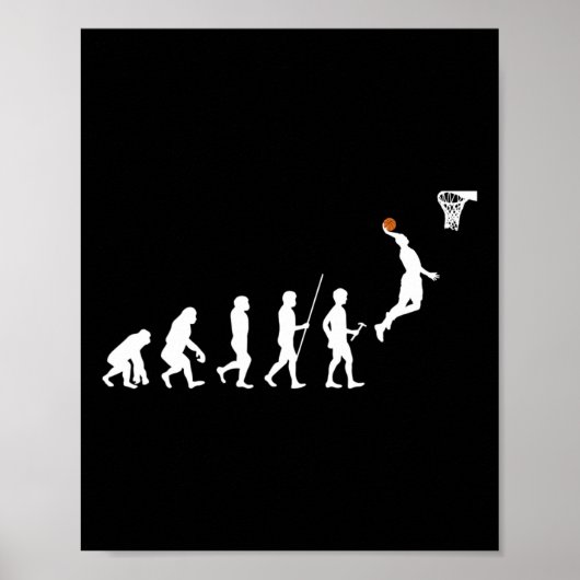 Menselijke evolutie Basketball Poster (Voorkant)