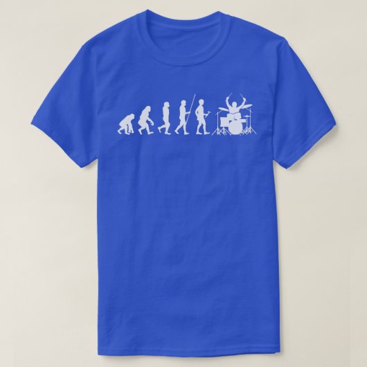 Menselijke evolutie Drummer T-shirt (Design voorkant)