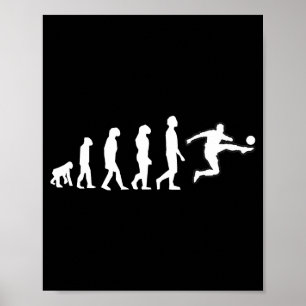 Menselijke evolutie eindigt met voetballer schop m poster