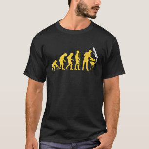 Menselijke evolutie grillen grappig Bbq vlees roke T-shirt