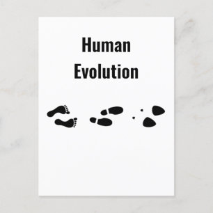 Menselijke evolutie op blote voeten briefkaart