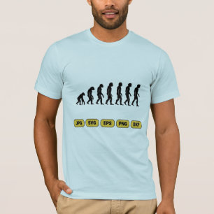 Menselijke evolutie silhouetten t-shirt