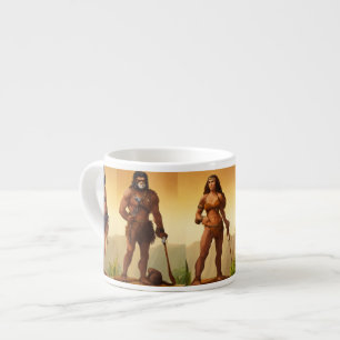 Menselijke evolutie van cavewoman naar hedendaagse espresso kop
