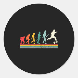 Menselijke evolutie voetbal sport vintage foo  ronde sticker