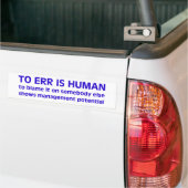 Menselijke fout bumpersticker (Op Truck)