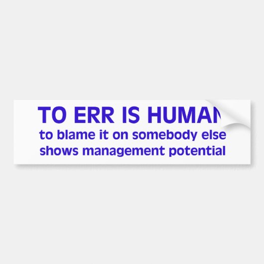 Menselijke fout bumpersticker (Voorkant)