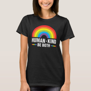 Menselijke geest Beide LGBTQ Pride Lesbian Rainbow T-shirt