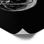 Menselijke hartanatomie in zwart-wit afdrukken poster (Hoek)