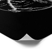 Menselijke hartanatomie in zwart-wit afdrukken poster (Hoek)