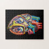 menselijke hartbiologie - anatomie - abstracte kun legpuzzel (Horizontaal)
