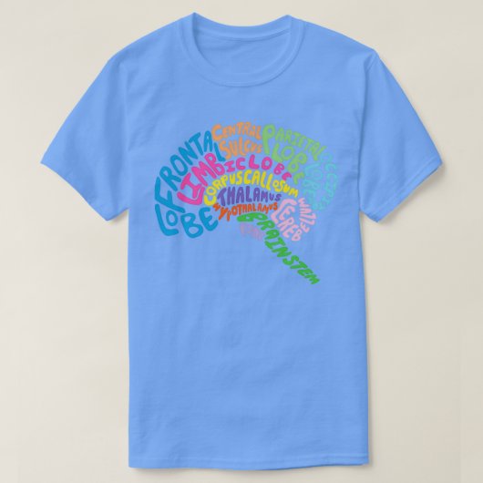 Menselijke hersenanatomie met behulp van Typografi T-shirt (Design voorkant)