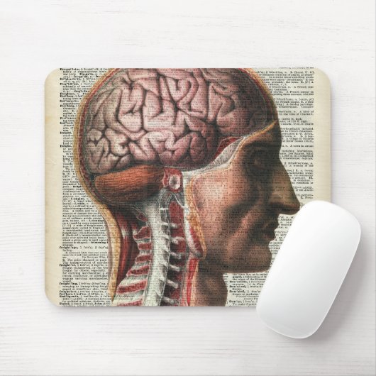 Menselijke hersenanatomie muismat (Met muis)