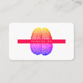  menselijke hersenillustratie regenbooggradiënt visitekaartje (Voorkant)