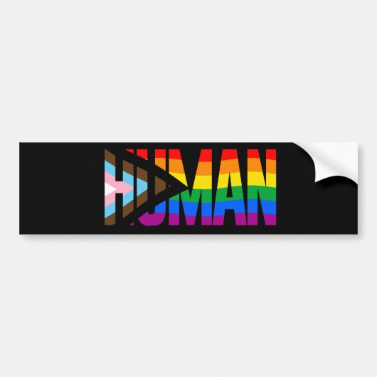 Menselijke Inclusiviteit Pride Vlag Bumpersticker (Voorkant)