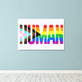 Menselijke Inclusiviteit Pride Vlag Canvas Afdruk (Insitu (Houten vloer))