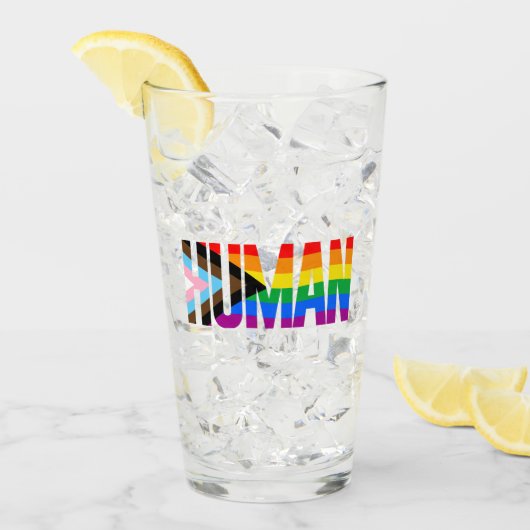 Menselijke Inclusiviteit Pride Vlag Glas (Voorkant ijs)