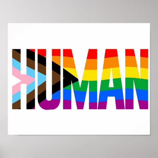 Menselijke Inclusiviteit Pride Vlag Poster (Voorkant)