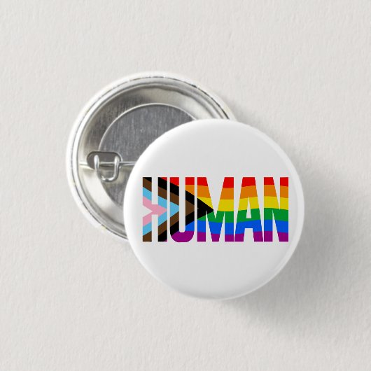 Menselijke Inclusiviteit Pride Vlag Ronde Button 3,2 Cm (Voorkant /achterkant)