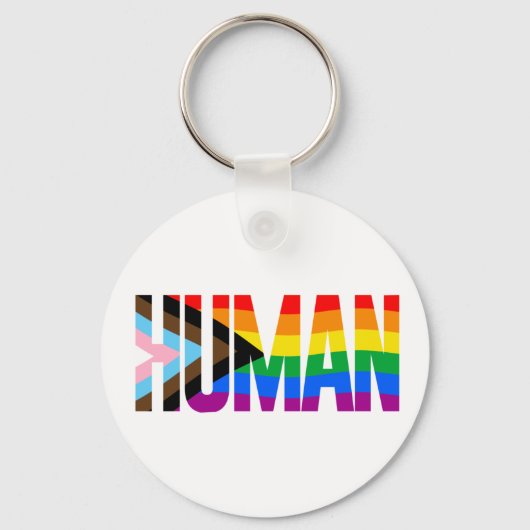 Menselijke Inclusiviteit Pride Vlag Sleutelhanger (Voorkant)
