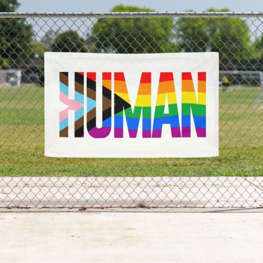 Menselijke Inclusiviteit Pride Vlag Spandoek (Insitu)