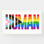 Menselijke Inclusiviteit Pride Vlag Spandoek (Horizontaal)
