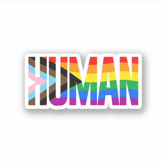 Menselijke Inclusiviteit Pride Vlag Sticker (Voorkant)