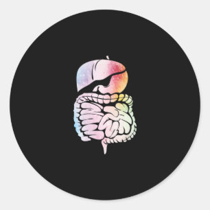 Menselijke Inwendige Organen Anatomie Art Spijsver Ronde Sticker