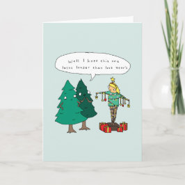 Menselijke kerstboom | Grappige komische kerst Kaa Feestdagen Kaart