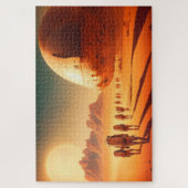 Menselijke kolonisten Ruimteschip op Mars Sci-Fi Legpuzzel (Verticaal)