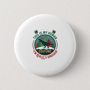 Menselijke kostuum dinosaurus Kerstman hoed dennen Ronde Button 5,7 Cm