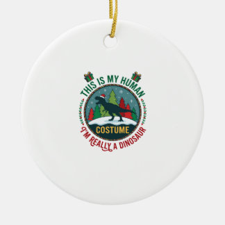 Menselijke Kostuum Dinosaurus Kerstmis Sinterklaas Keramisch Ornament