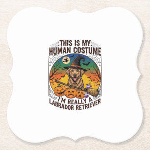 Menselijke Kostuum Labrador Retriever Halloween He Kartonnen Onderzetters