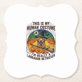 Menselijke Kostuum Labrador Retriever Halloween He Kartonnen Onderzetters