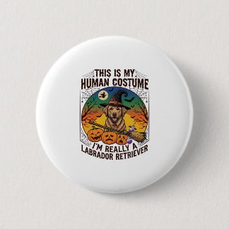 Menselijke Kostuum Labrador Retriever Halloween He Ronde Button 5,7 Cm
