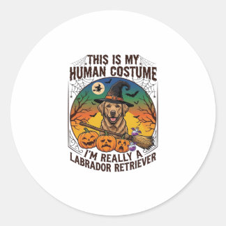 Menselijke Kostuum Labrador Retriever Halloween He Ronde Sticker