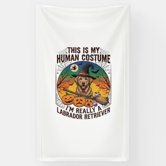 Menselijke Kostuum Labrador Retriever Halloween He Spandoek (Verticaal)