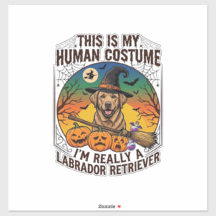 Menselijke Kostuum Labrador Retriever Halloween He Sticker