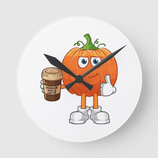Menselijke kruiden latte ronde klok (Voorkant)