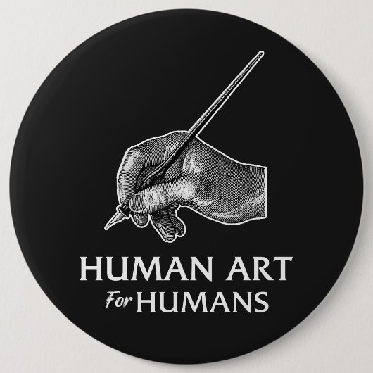 Menselijke Kunst Voor Mensen Ronde Button 6,0 Cm (Voorkant)