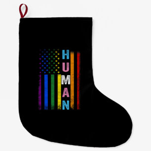 Menselijke LGBT Amerikaanse Vlag LGBTQ Regenboog P Grote Kerstsok