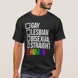 Menselijke LGBT Vlag Transgender Gay Lesbisch Bise T-shirt